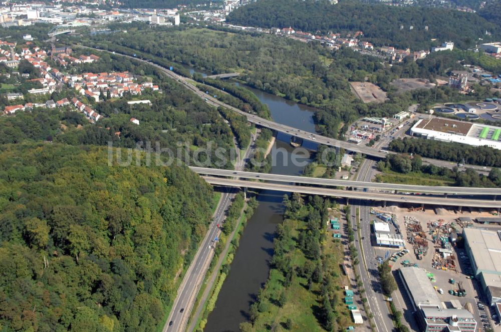 Luftbild Saarbrücken - Flußverlauf der Saar in Saarbrücken