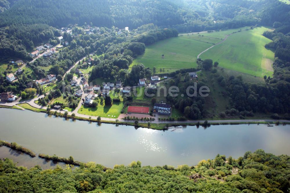 Mettlach OT Keuchingen von oben - Flussverlauf der Saar an der Saarschleife