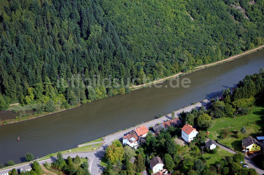 Mettlach OT Keuchingen aus der Vogelperspektive: Flussverlauf der Saar an der Saarschleife