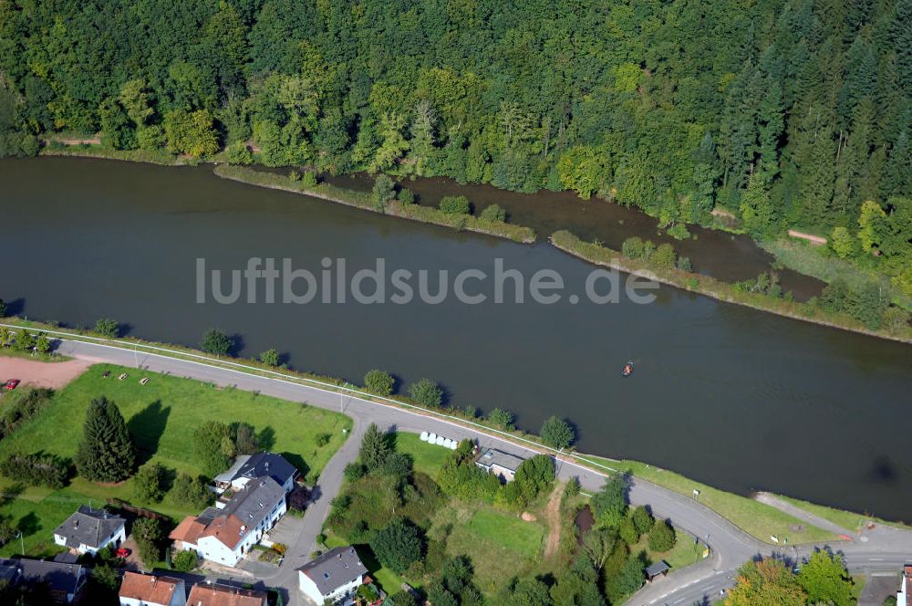 Mettlach OT Keuchingen von oben - Flussverlauf der Saar an der Saarschleife