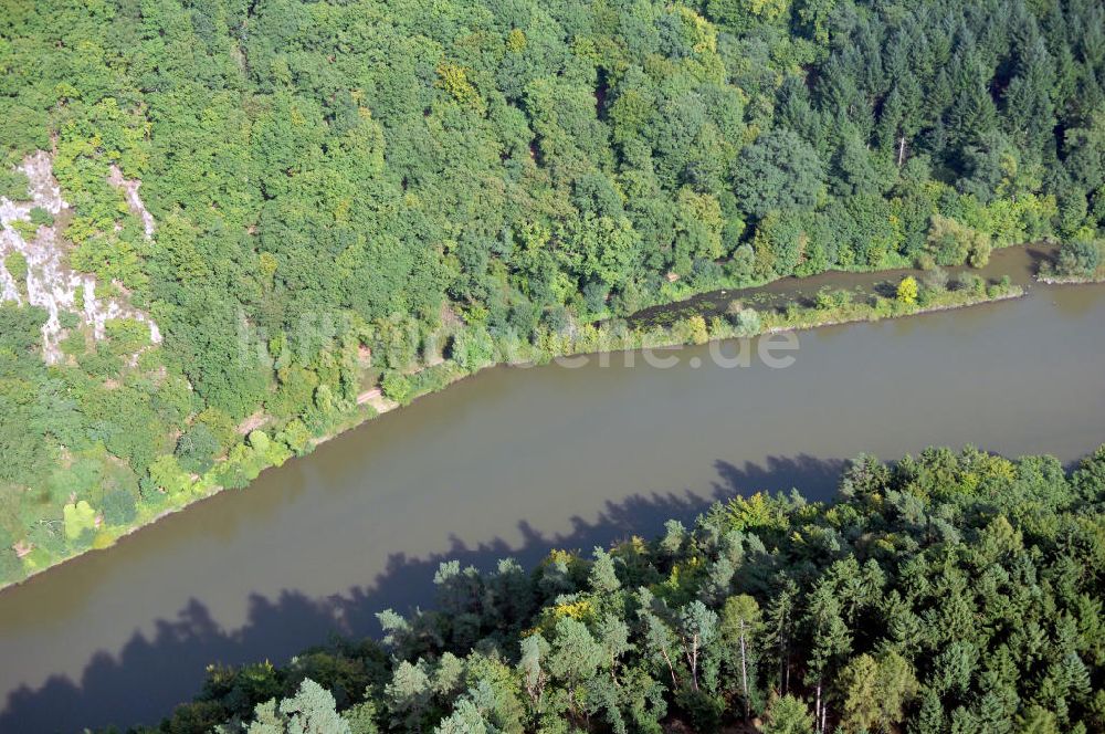 Mettlach OT Keuchingen aus der Vogelperspektive: Flussverlauf der Saar an der Saarschleife