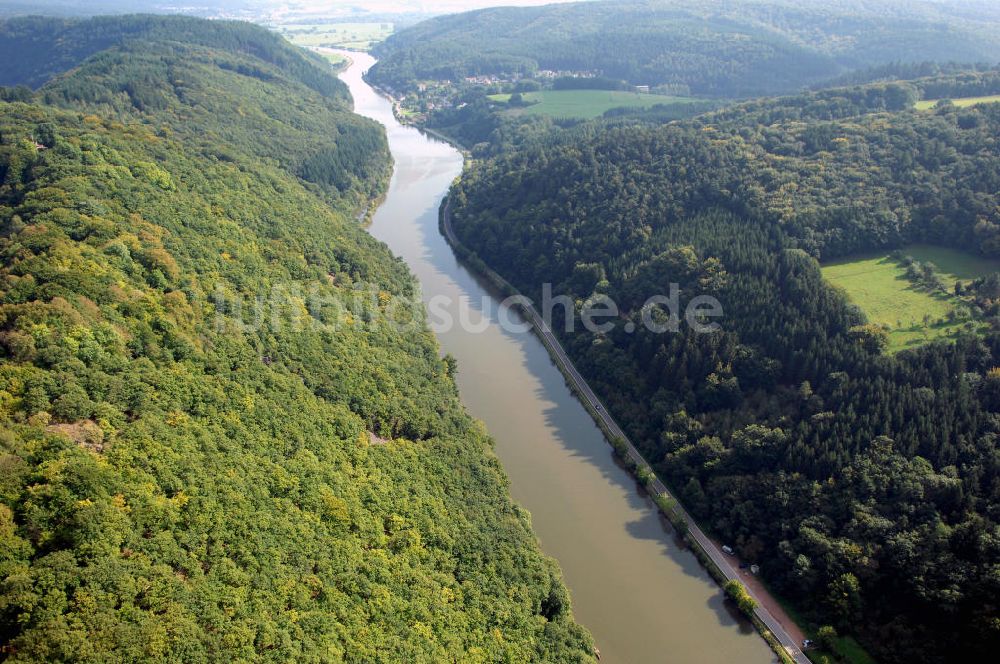 Luftaufnahme Mettlach OT Keuchingen - Flussverlauf der Saar an der Saarschleife