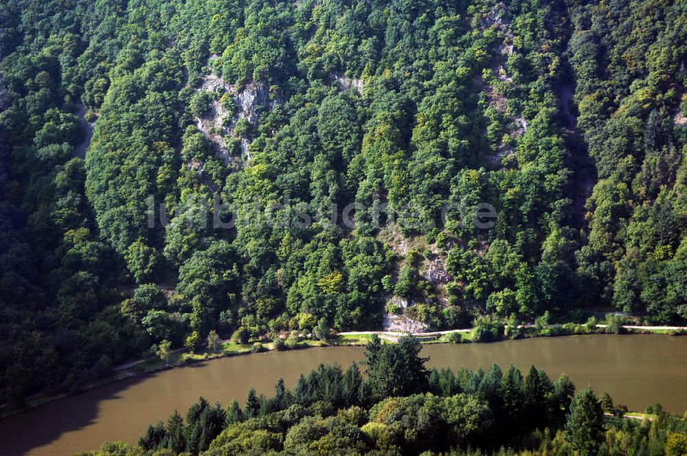 Mettlach OT Keuchingen aus der Vogelperspektive: Flussverlauf der Saar an der Saarschleife