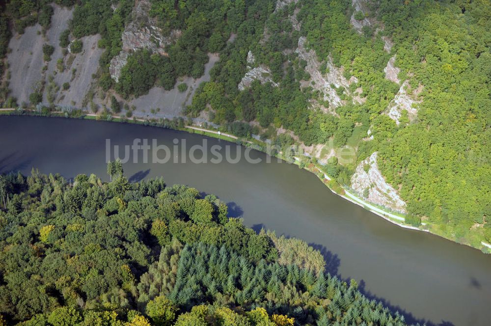 Mettlach OT Keuchingen aus der Vogelperspektive: Flussverlauf der Saar an der Saarschleife