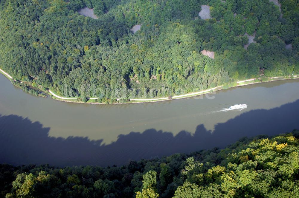 Mettlach OT Keuchingen von oben - Flussverlauf der Saar an der Saarschleife