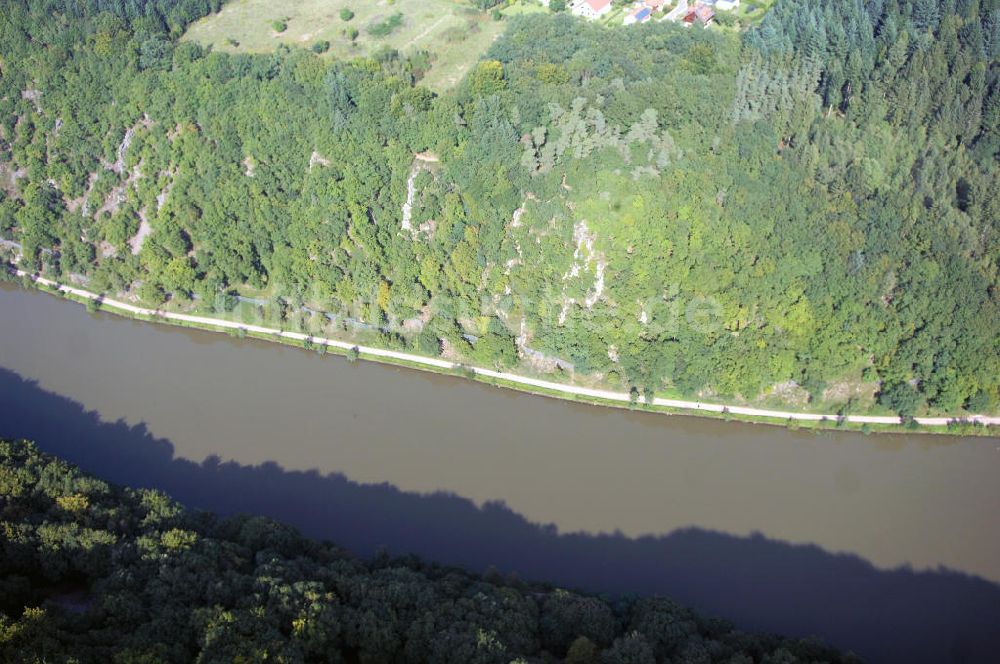 Mettlach OT Keuchingen von oben - Flussverlauf der Saar an der Saarschleife