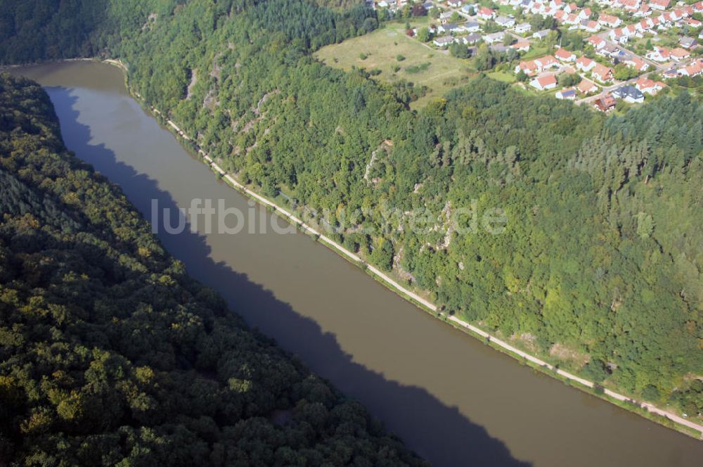 Luftbild Mettlach OT Keuchingen - Flussverlauf der Saar an der Saarschleife