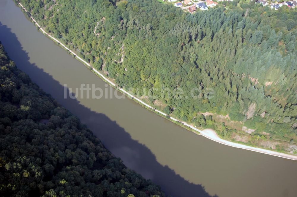 Mettlach OT Keuchingen von oben - Flussverlauf der Saar an der Saarschleife