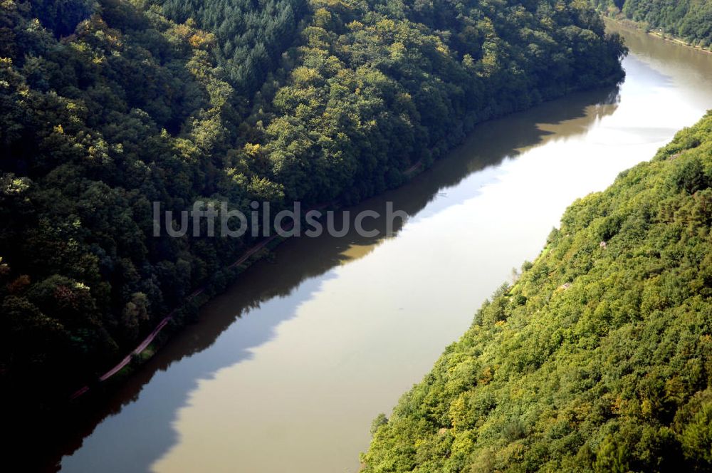 Mettlach OT Keuchingen aus der Vogelperspektive: Flussverlauf der Saar an der Saarschleife