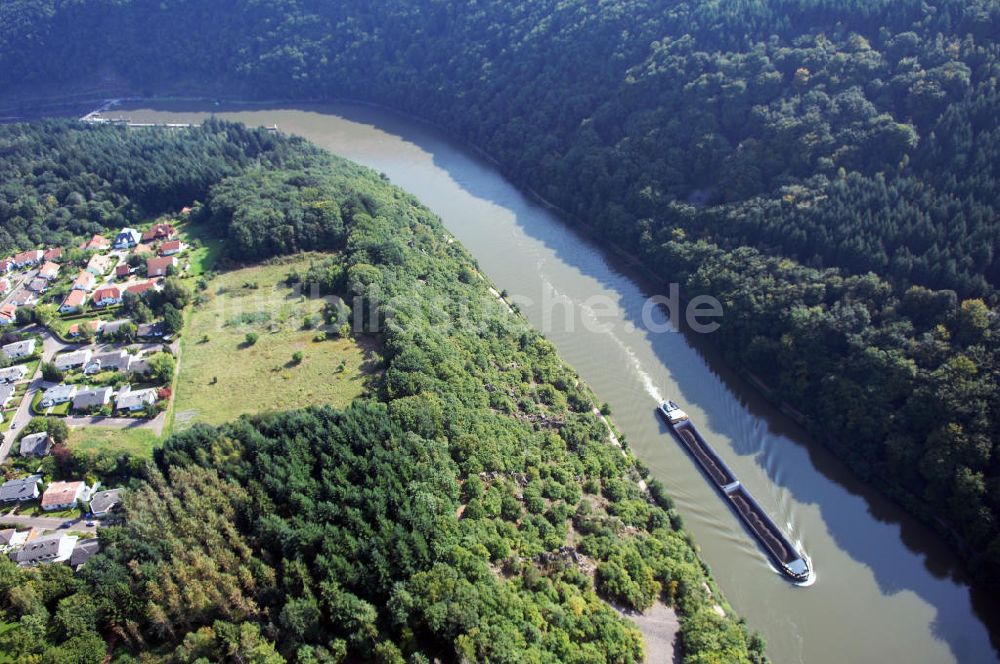 Luftaufnahme Mettlach OT Keuchingen - Flussverlauf der Saar an der Saarschleife