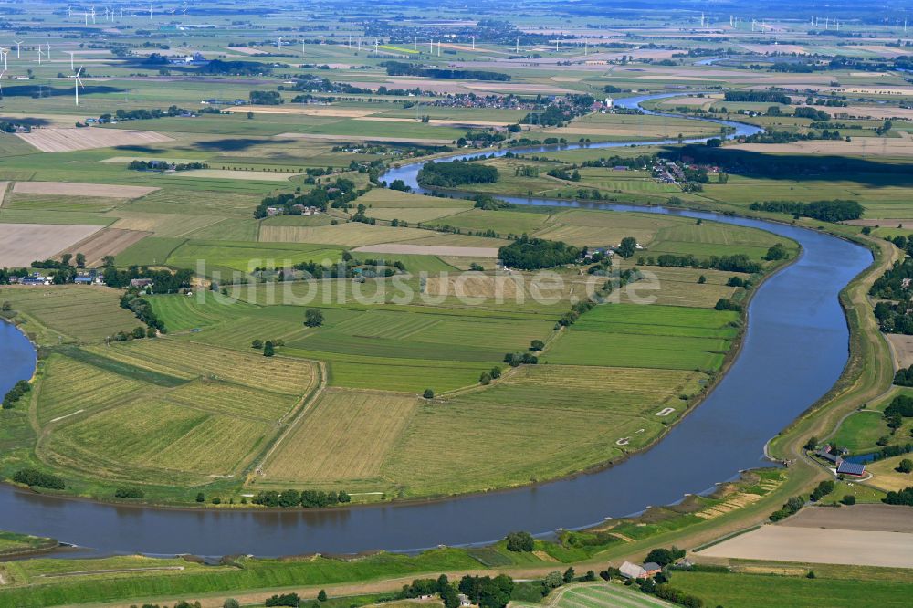 Luftaufnahme Borsfleth - Flussverlauf der Stör in Borsfleth im Bundesland Schleswig-Holstein, Deutschland