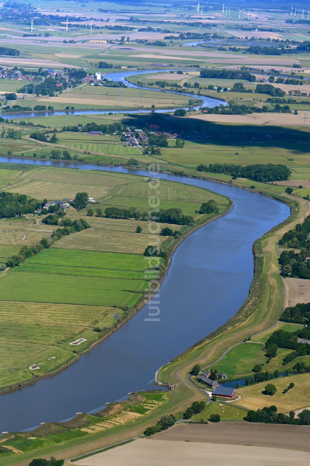 Borsfleth von oben - Flussverlauf der Stör in Borsfleth im Bundesland Schleswig-Holstein, Deutschland