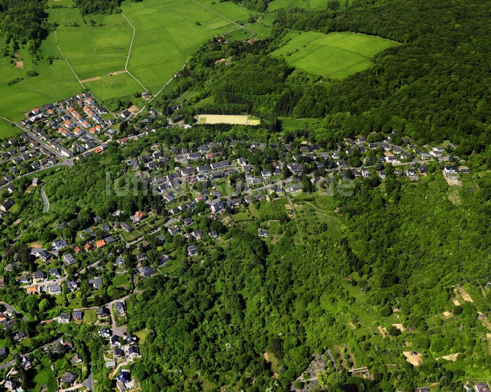 Remagen Oberwinter aus der Vogelperspektive: Flußverlauf am Ufer des Rhein im Ortsteil Oberwinter in Remagen im Bundesland Rheinland-Pfalz