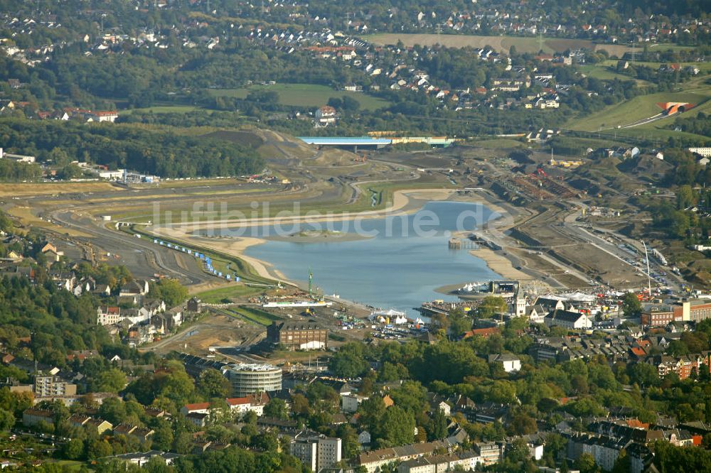 Dortmund von oben - Flutung Phoenix-See Dortmund