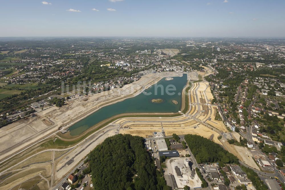 Luftbild Dortmund Hörde - Flutung Phoenix-See Dortmund