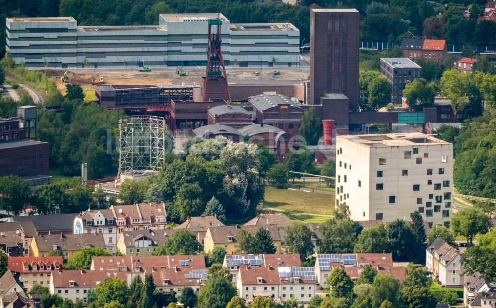 Luftaufnahme Essen - Folkwang Universität der Künste - SANAA-Gebäude in Essen im Bundesland Nordrhein-Westfalen - NRW, Deutschland