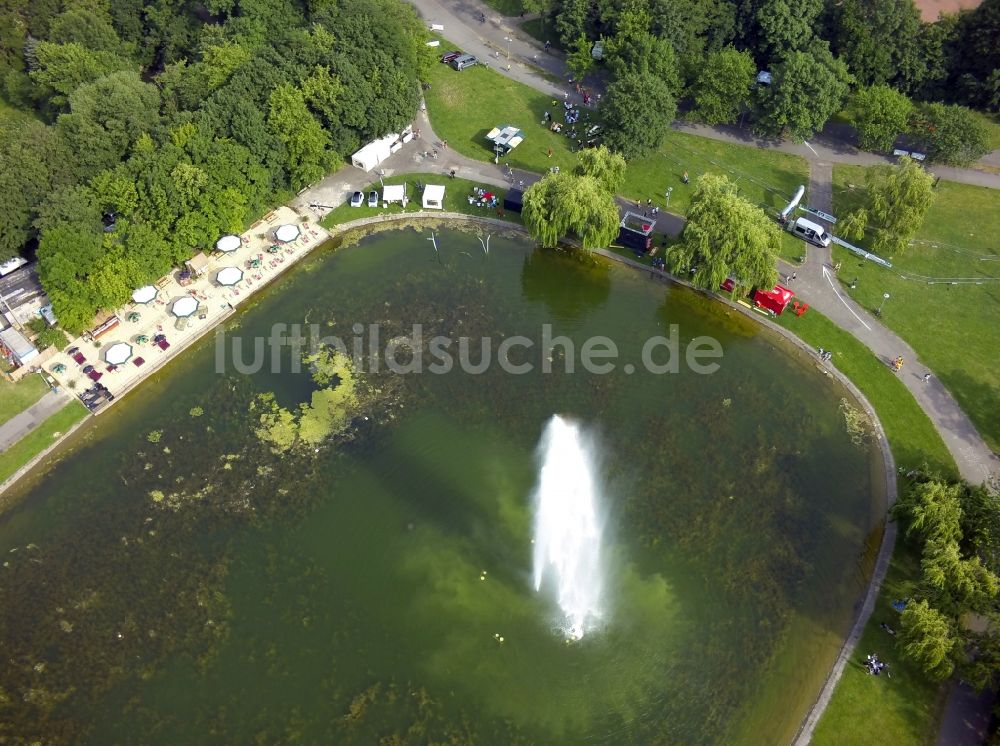 Halle (Saale) aus der Vogelperspektive: Fontänenteich in Halle ( Saale ) im Bundesland Sachsen-Anhalt