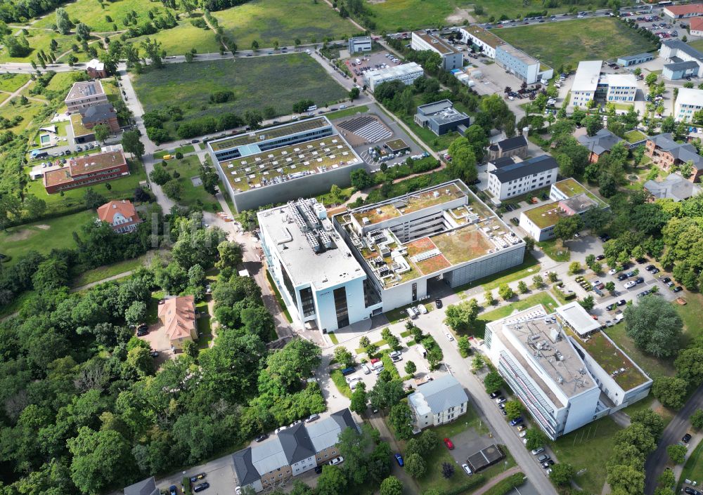 Halle (Saale) von oben - Forschungs- Gebaude und Bürokomplex Kompetenzzentrum für mRNA-Wirkstoffe in Halle (Saale) im Bundesland Sachsen-Anhalt, Deutschland