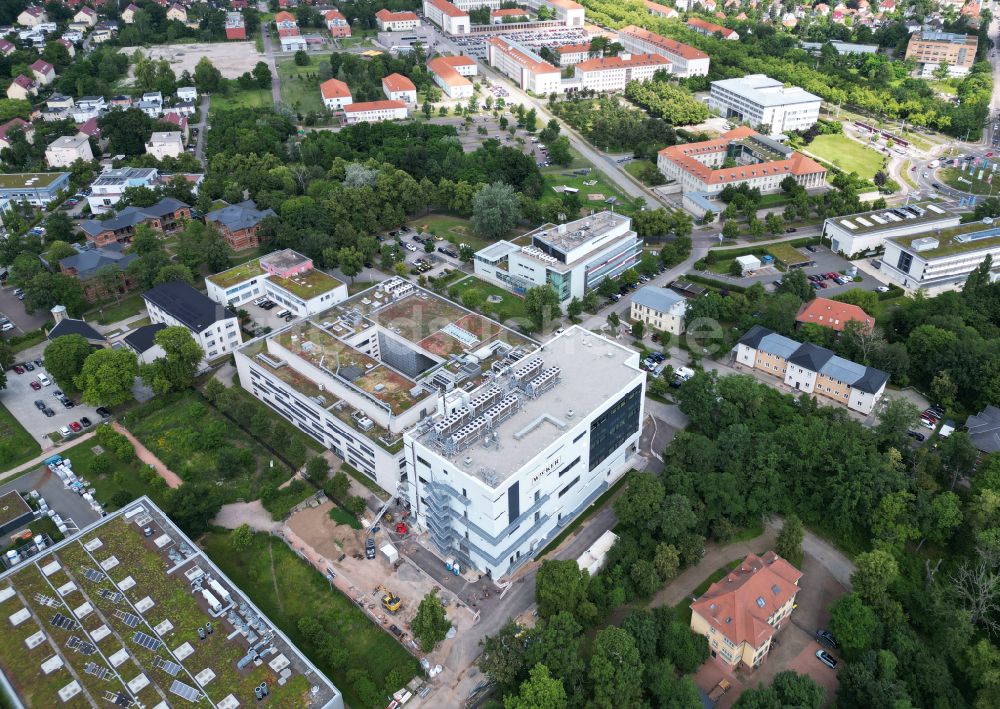 Luftaufnahme Halle (Saale) - Forschungs- Gebaude und Bürokomplex Kompetenzzentrum für mRNA-Wirkstoffe in Halle (Saale) im Bundesland Sachsen-Anhalt, Deutschland