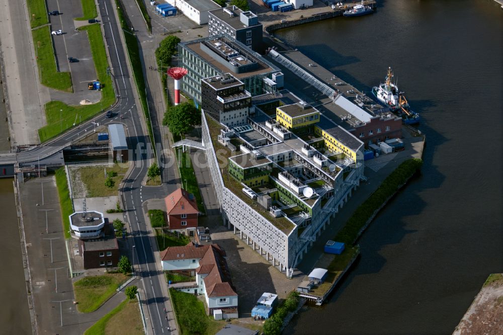 Luftbild Bremerhaven - Forschungs- Gebäude und Bürokomplex Alfred-Wegener-Institut, Helmholtz-Zentrum für Polar- und Meeresforschung (AWI) in Bremerhaven im Bundesland Bremen, Deutschland