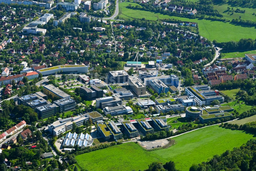 Jena von oben - Forschungs- Gebäude und Bürokomplex des Beutenberg-Campus Jena e.V. in Jena im Bundesland Thüringen, Deutschland