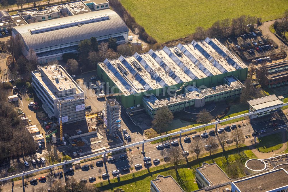 Dortmund aus der Vogelperspektive: Forschungs- Gebäude und Bürokomplex an der Emil-Figge-Straße am Technologiezentrum Dortmund in Dortmund im Bundesland Nordrhein-Westfalen, Deutschland