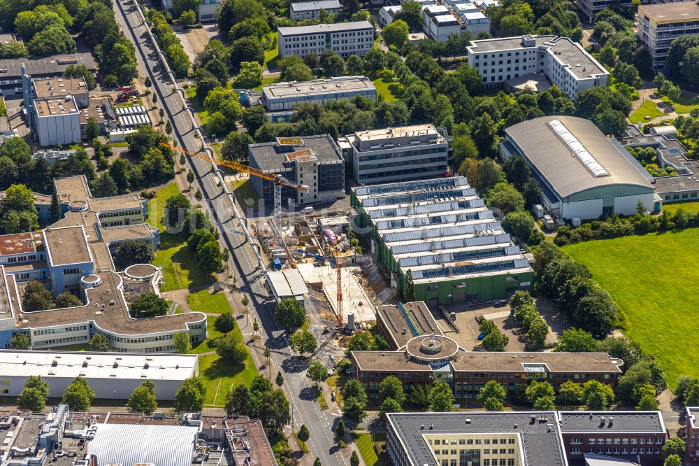 Dortmund von oben - Forschungs- Gebäude und Bürokomplex an der Emil-Figge-Straße am Technologiezentrum Dortmund in Dortmund im Bundesland Nordrhein-Westfalen, Deutschland