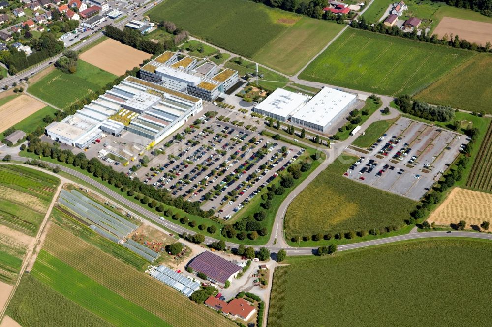 Untergruppenbach aus der Vogelperspektive: Forschungs- Gebäude und Bürokomplex der Magna PT B.V. & Co. KG an der Hermann-Hagenmeyer-Straße in Untergruppenbach im Bundesland Baden-Württemberg, Deutschland