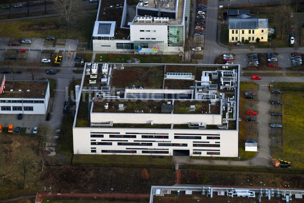 Halle (Saale) aus der Vogelperspektive: Forschungs- Gebäude und Bürokomplex der Navigo Proteins GmbH in der Heinrich-Damerow-Straße in Halle (Saale) im Bundesland Sachsen-Anhalt, Deutschland