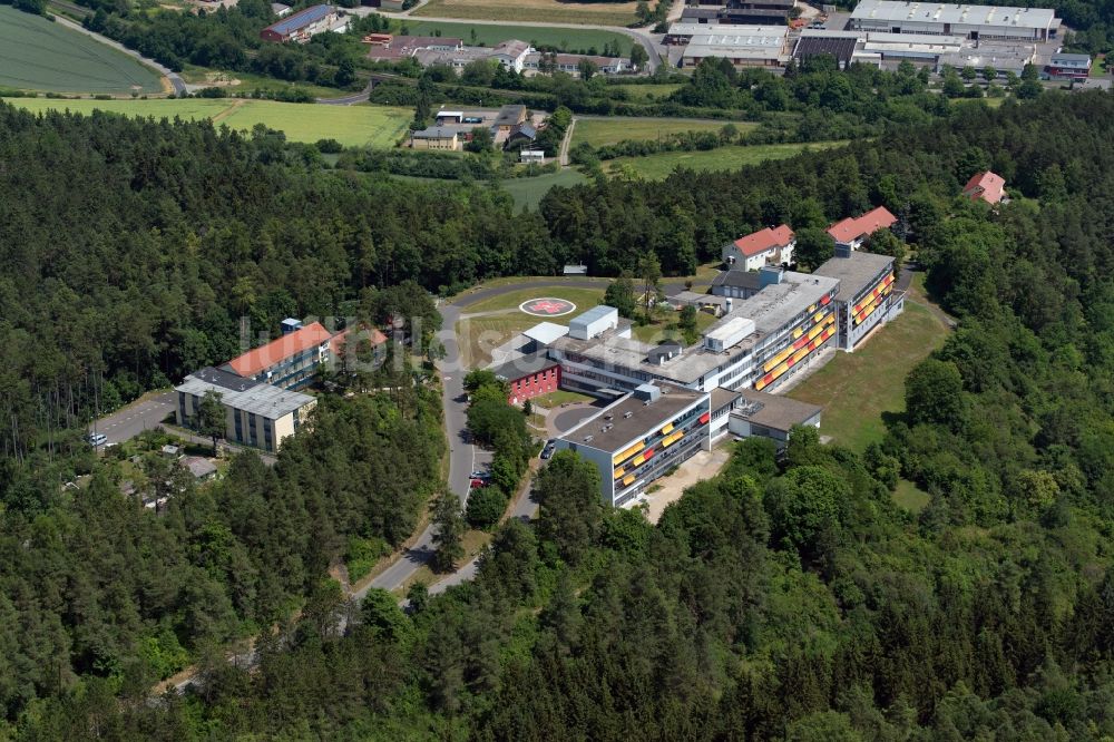 Luftaufnahme Münnerstadt - Forschungs- Gebäude und Bürokomplex Remeo Center Münnerstadt in Münnerstadt im Bundesland Bayern, Deutschland