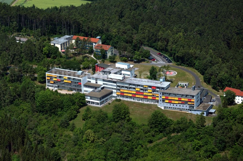 Münnerstadt aus der Vogelperspektive: Forschungs- Gebäude und Bürokomplex Remeo Center Münnerstadt in Münnerstadt im Bundesland Bayern, Deutschland