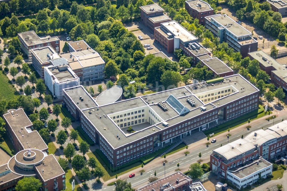 Dortmund aus der Vogelperspektive: Forschungs- Gebäude und Bürokomplex Technologie Zentrum Dortmund in Dortmund im Bundesland Nordrhein-Westfalen, Deutschland