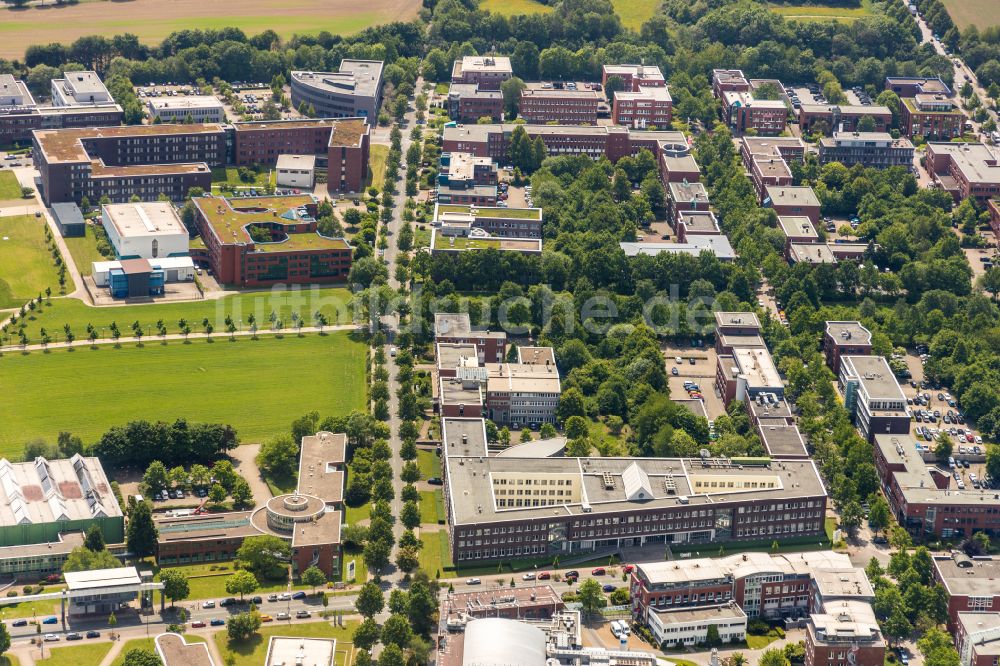 Dortmund aus der Vogelperspektive: Forschungs- Gebäude und Bürokomplex Technologie Zentrum Dortmund in Dortmund im Bundesland Nordrhein-Westfalen, Deutschland