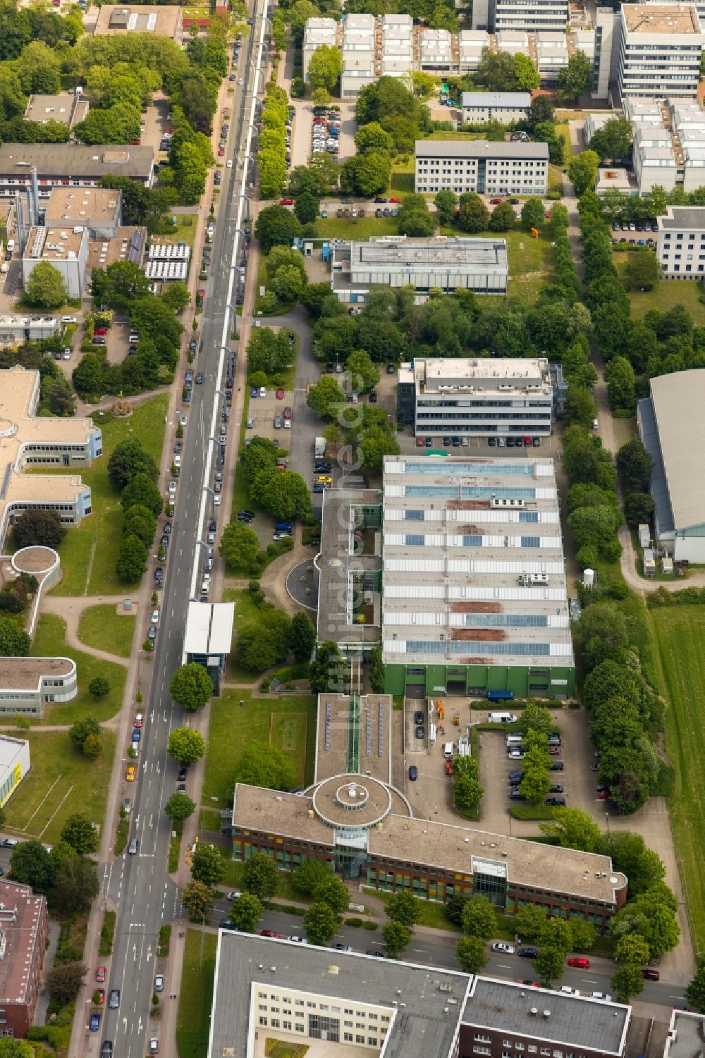 Luftbild Dortmund - Forschungs- Gebäude und Bürokomplex am Technologiezentrum Dortmund in Dortmund im Bundesland Nordrhein-Westfalen, Deutschland