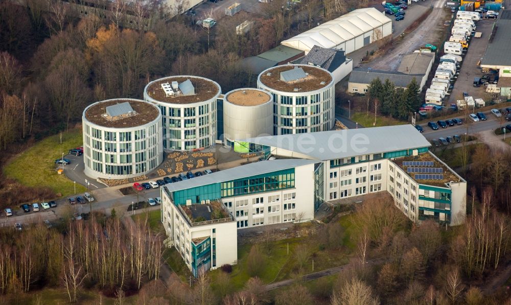 Luftaufnahme Witten - Forschungs- Gebäude und Bürokomplex der ZBZ Witten GmbH in Witten im Bundesland Nordrhein-Westfalen