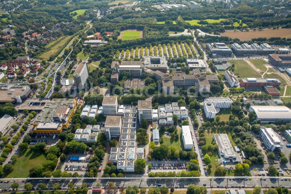 Luftaufnahme Dortmund - Forschungs- Gebäude und Bürokomplexe im Technologiepark Dortmund in Dortmund im Bundesland Nordrhein-Westfalen