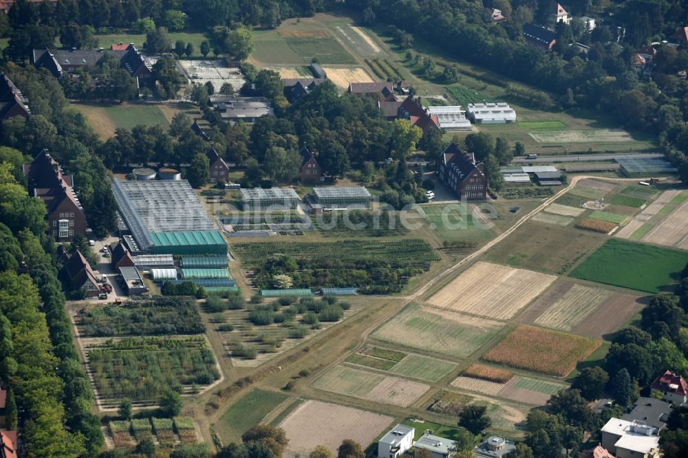 Luftaufnahme Berlin - Forschungs- Gewächshausanlage der Humboldt-Universität in Berlin