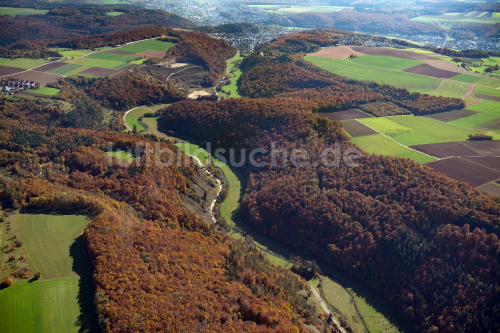 Luftbild Blaustein - Forstgebiete in einem Waldgebiet in Blaustein im Bundesland Baden-Württemberg, Deutschland