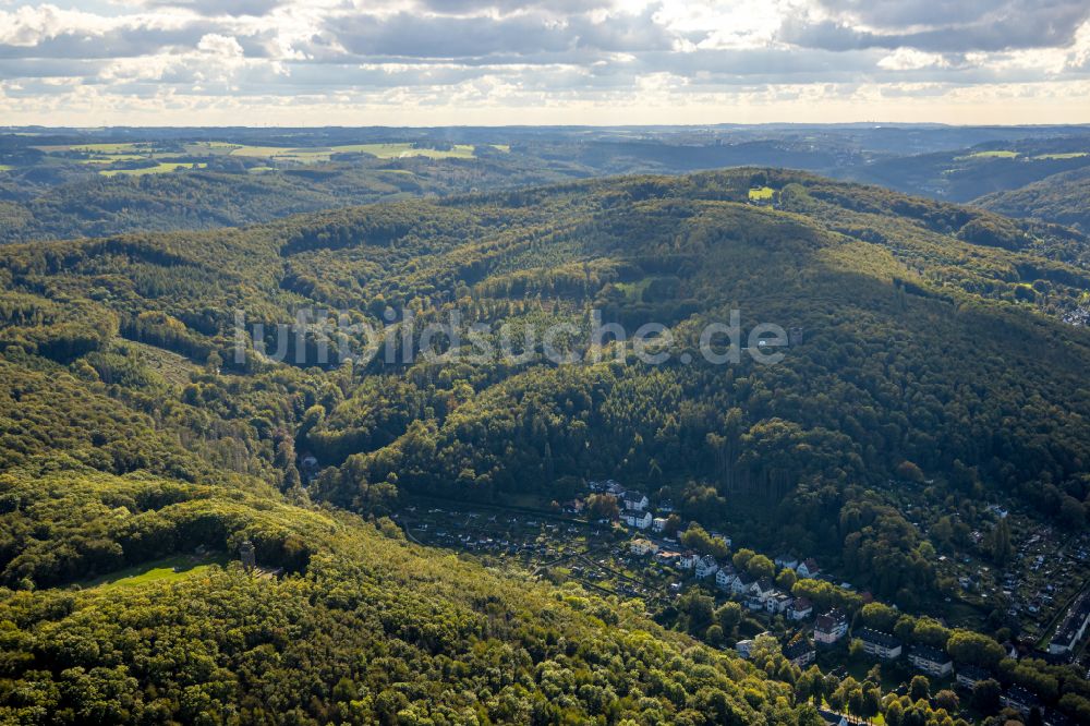 Luftaufnahme Hagen-Mitte - Forstgebiete in einem Waldgebiet in Hagen-Mitte im Bundesland Nordrhein-Westfalen, Deutschland