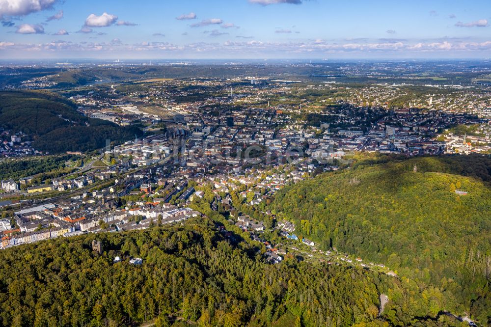 Hagen von oben - Forstgebiete in einem Waldgebiet in Hagen im Bundesland Nordrhein-Westfalen, Deutschland