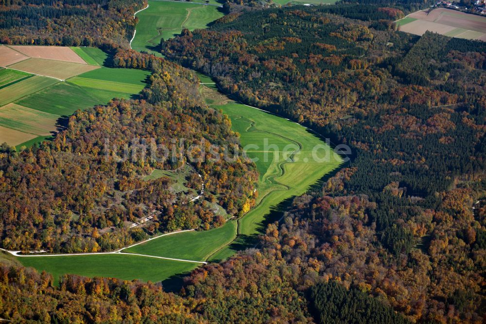 Herbrechtingen aus der Vogelperspektive: Forstgebiete in einem Waldgebiet in Herbrechtingen im Bundesland Baden-Württemberg, Deutschland