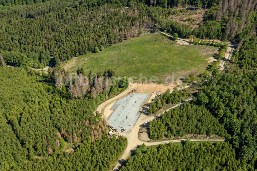 Luftbild Meschede - Forstgebiete in einem Waldgebiet in Meschede im Bundesland Nordrhein-Westfalen, Deutschland