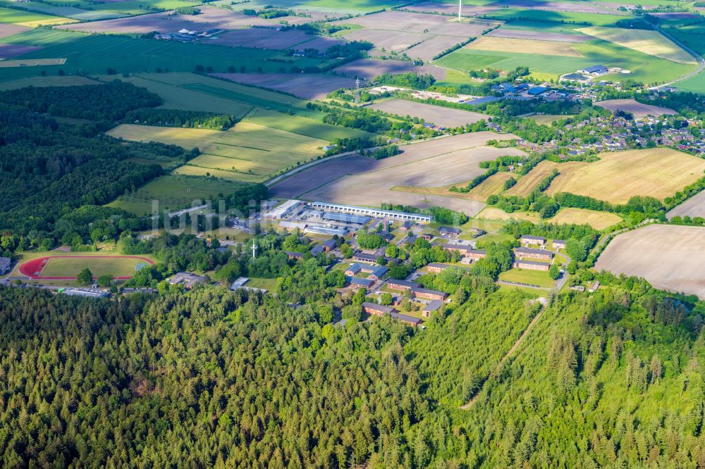 Luftaufnahme Stadum - Forstgebiete in einem Waldgebiet in Stadum im Bundesland Schleswig-Holstein, Deutschland