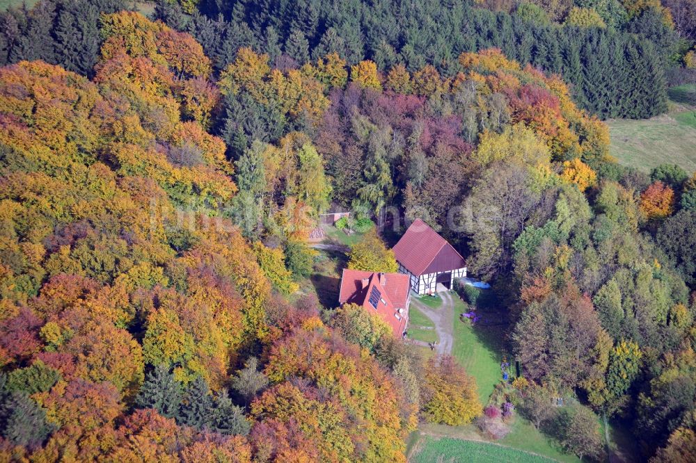 Extertal aus der Vogelperspektive: Forsthaus am Dingelstedtpfad in Extertal im Bundesland Nordrhein-Westfalen