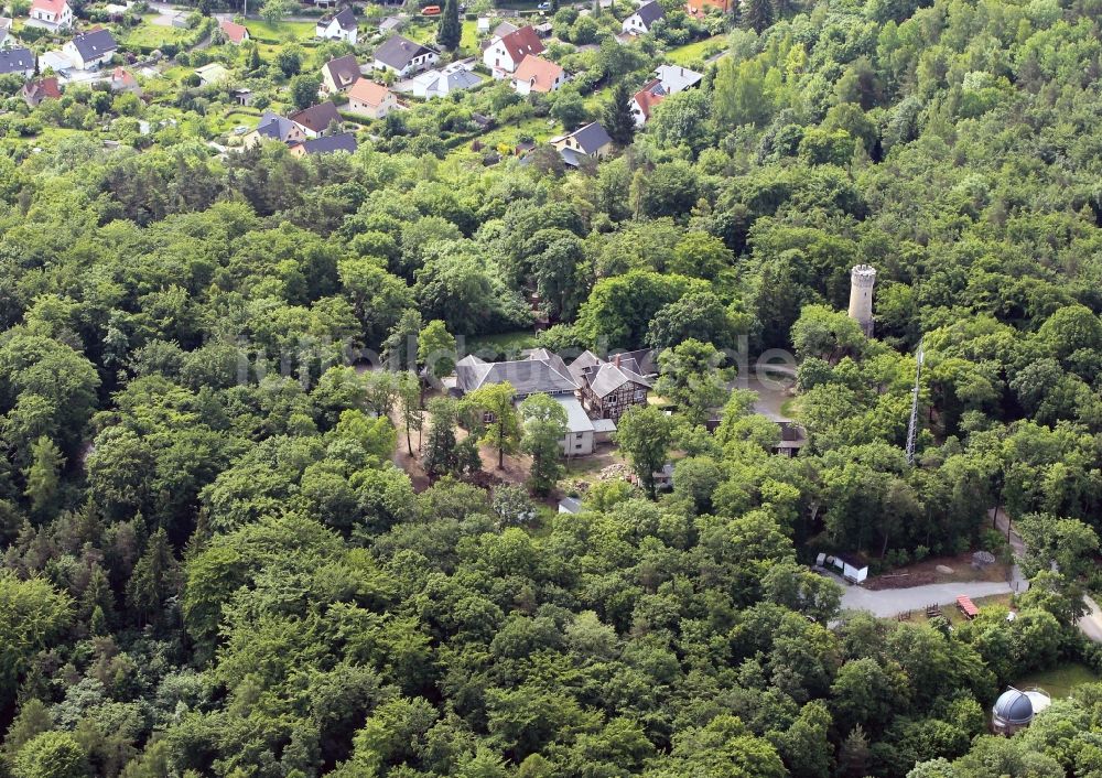 Luftbild Jena - Forsthaus mit Forstturm in Jena im Bundesland Thüringen 