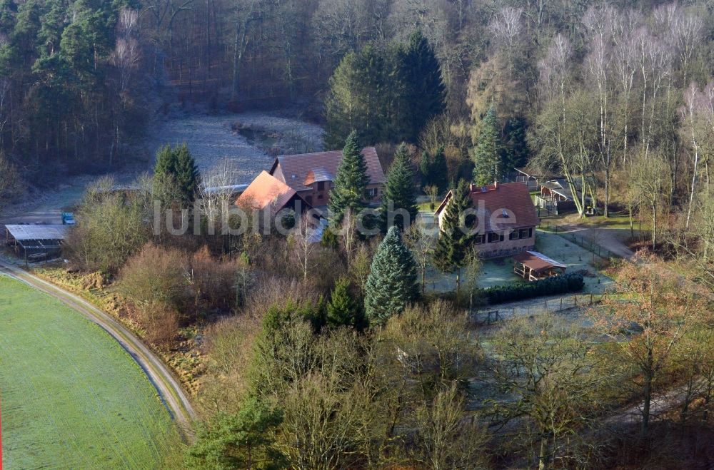 Friedrichswalde von oben - Forsthaus Fridrichswalde im Waldgebiet der Schorfheide am Wuckersee im Bundesland Brandenburg