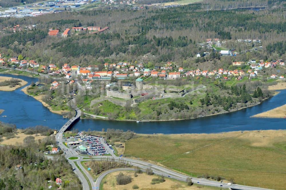 Luftbild Kungälv - Fragmente der Festungsanlage Bohus in Kungälv in Schweden