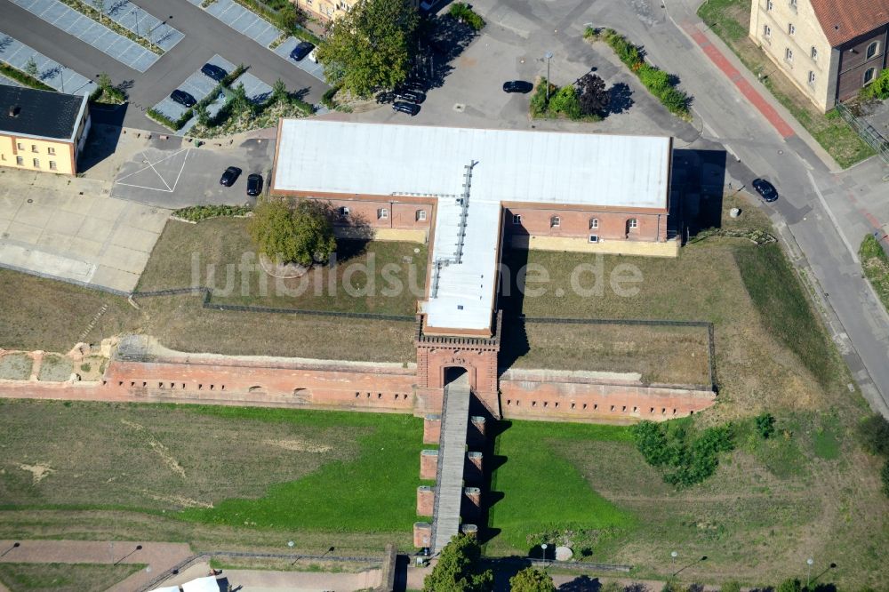 Germersheim von oben - Fragmente der Festungsanlage in Germersheim im Bundesland Rheinland-Pfalz