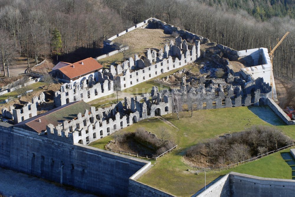 Luftaufnahme Schnaittach - Fragmente der Festungsanlage Rothenberg in Schnaittach im Bundesland Bayern, Deutschland