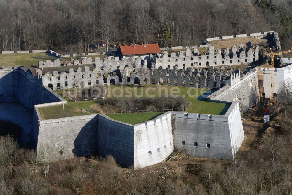 Luftaufnahme Schnaittach - Fragmente der Festungsanlage Rothenberg in Schnaittach im Bundesland Bayern, Deutschland